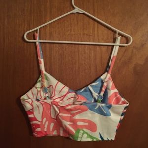 Bra top and elastic waist pants